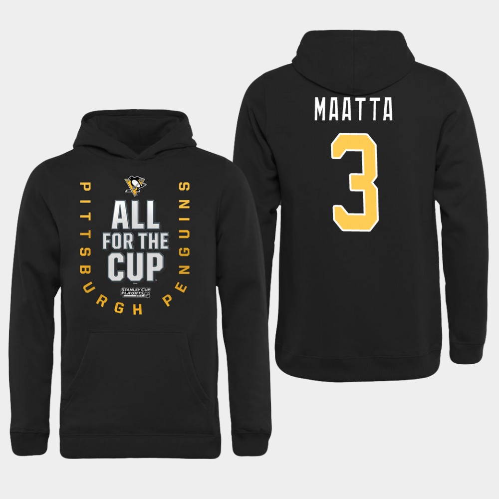 Men NHL Pittsburgh Penguins #3 Maatta black All for the Cup Hoodie->customized nhl jersey->Custom Jersey